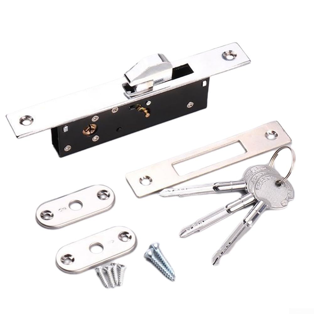 Yhenlovtt Anti-Theft Sliding Door Lock, Aluminum Alloy Narrow Stile Deadbolt for Van, Shed, Gate & Security, Compatible with Sliding Furniture(HY-302A)