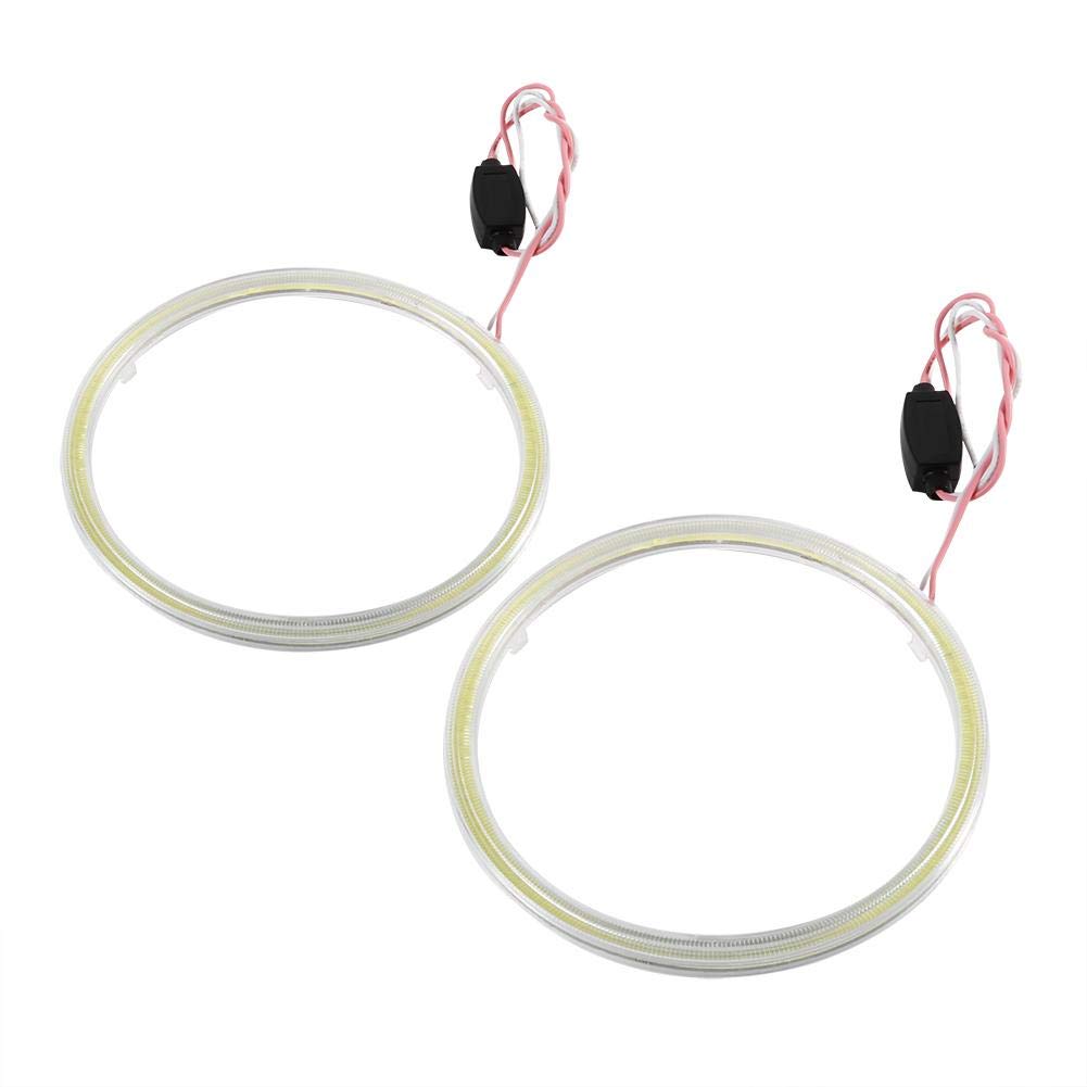 Qiilu COB Angel Eyes phare, 1 paire Auto Halo Anneaux Angel Eye COB Puces Phare DRL LED Pour Voiture De Moto(120mm)