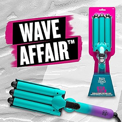 Bed Head Wave Affair Jumbo 3 Barrel Hair Waver | Quick Styling, Serious Hold, Less Heat Damage | Heat Protectant Glove Included for Easy, Custom Styling
