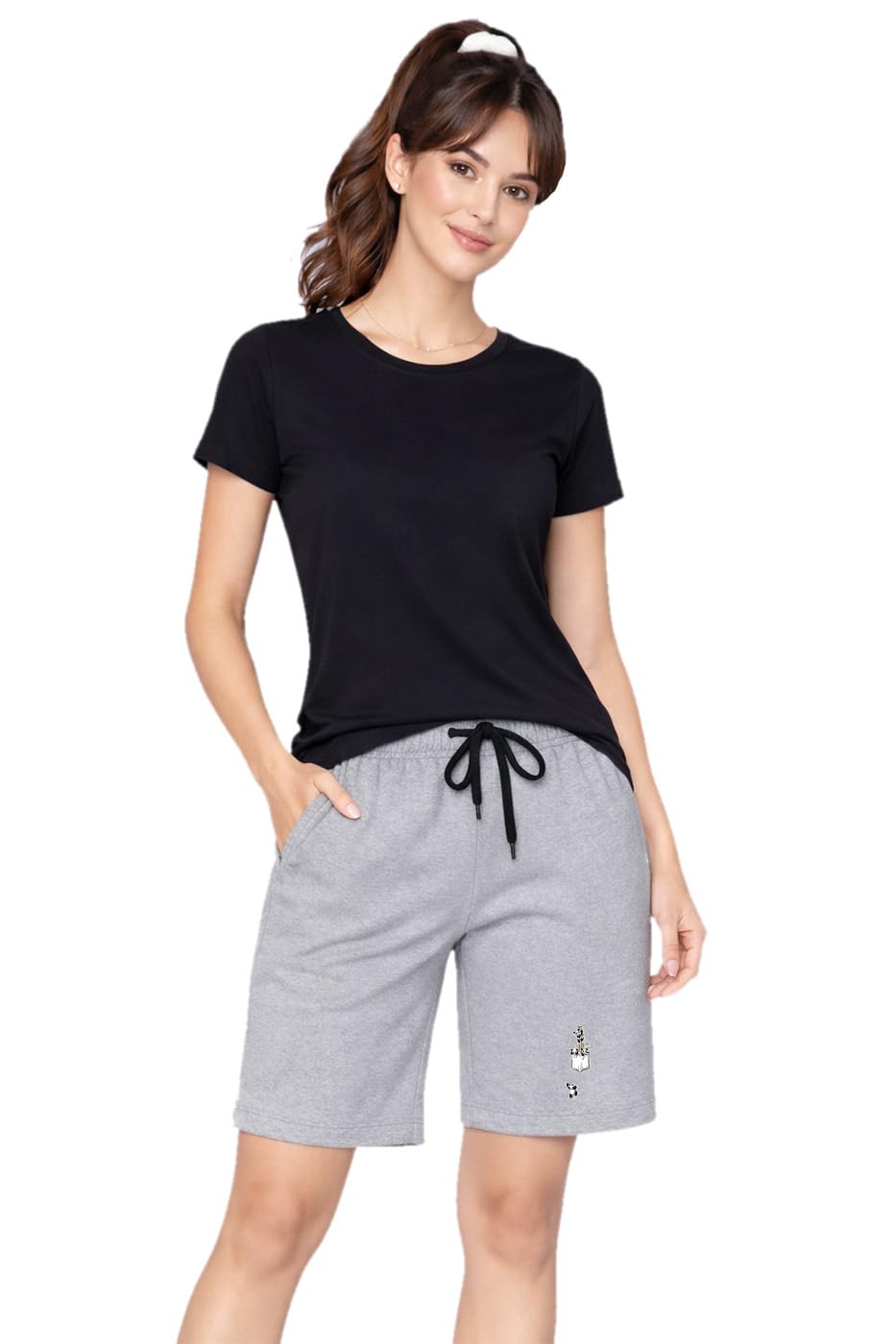 buy that trendz Womens Pandas Printed One Side Zipped Pockets Knee Length Casual Shorts-picture-30