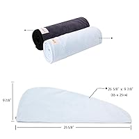 Vista 86 de Pack de 2 toallas para cabeza M-bestl, toalla para secar la cabeza con botones, toalla para el pelo de microfibra
