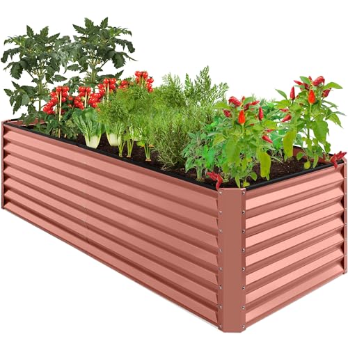 Best Choice Products 8x4x2ft Outdoor Metal Raised Garden Bed, Deep Root Planter Box for Vegetables, Flowers, Herbs, and Succulents w/ 478 Gallon Capacity - Terracotta