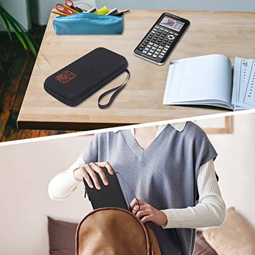 Elonbo Hard Travel Case For Texas Instruments Ti-84 Plus Ce/Ti-84 Plus/Ti-83 Plus Ce/Casio Fx-9750Gii Color Graphing Calculator, Extra Zipped Pocket Fit Charging Cable, Charger, Manual, Black #TOP5