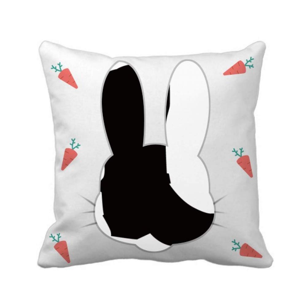 Housse coussin motif lapin et bottes noires confort durable pour canapé