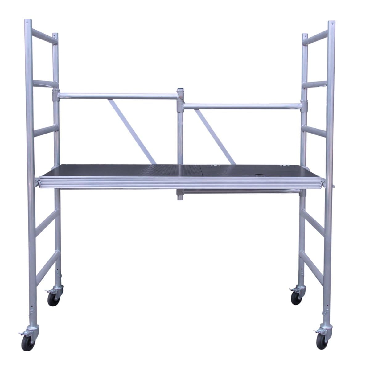 Alumexx ECO-Line Échafaudage pliant Module A - Échafaudage roulant - Convient pour un usage privé - Classe 2 - Aluminium - Hauteur de travail 3m - Fabrication néerlandaise - Certifié TÜV
