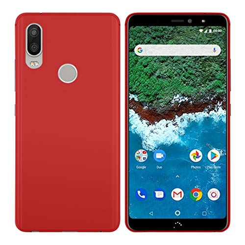 TBOC® Funda de Gel TPU Roja para bq Aquaris X2 / X2 Pro (5.65 Pulgadas) de Silicona Ultrafina y Flexible [No es Compatible con el [bq Aquaris X] [bq Aquaris X Pro]]