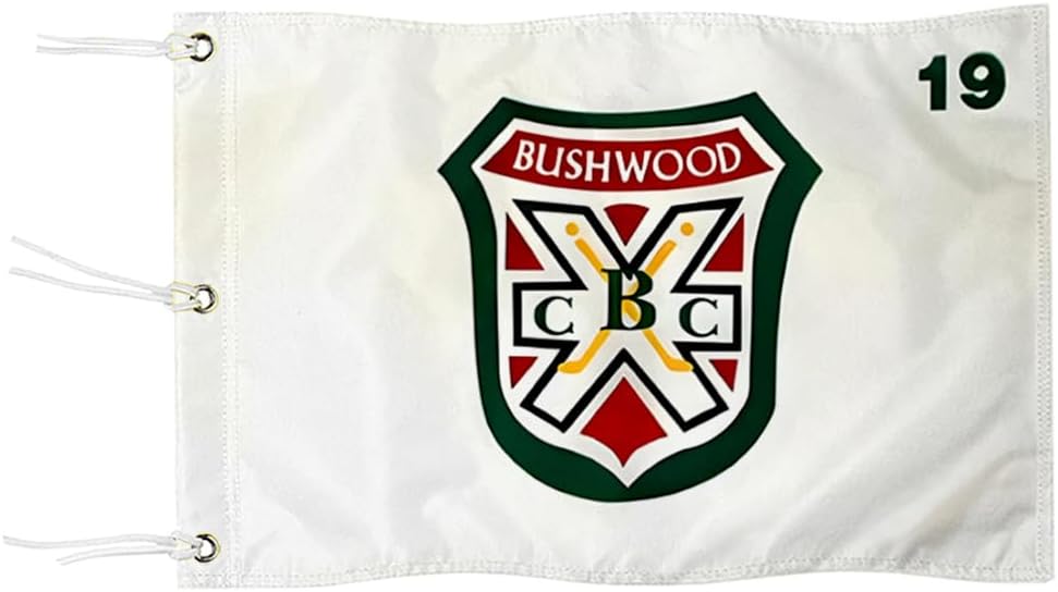 Standard Bushwood Country Club Golf Pin Flag Practic Putting Green Golf Flag For Backyard Garden Double-Sewn 600D Nylon Miniature Pin Flag (20"x13" Grommet)