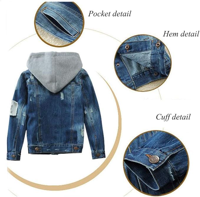 Image of Mallimoda Kids Boys Girls Hooded Denim Jacket