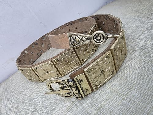 Cinturón medieval romano funcional de cuero para disfraces de cosplay 3
