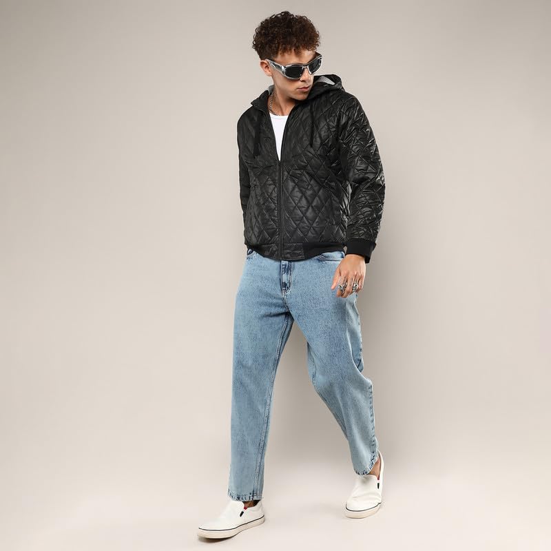Image of CAHOOT Men's Fur-Lined Suede Bomber Jacket For Casual Wear | High Neck | Long Sleeve | Zipper Closure | Jacket Crafted With Comfort Wear For Everyday Wear