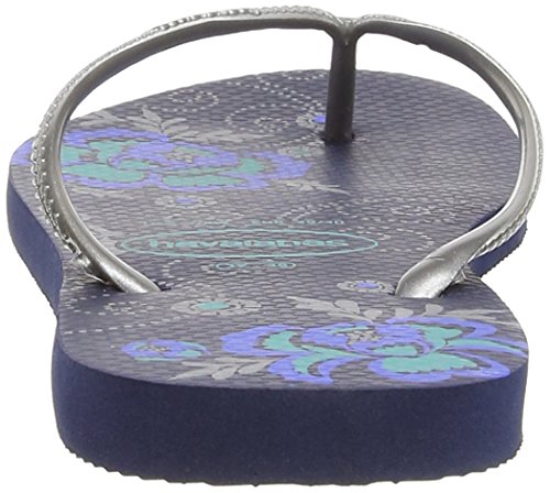 Image of Havaianas Women's Slim Organic Flip Flops, Multicoloured (Blau 0555), 8 UK (43 /44 EU) (41 /42 BR)