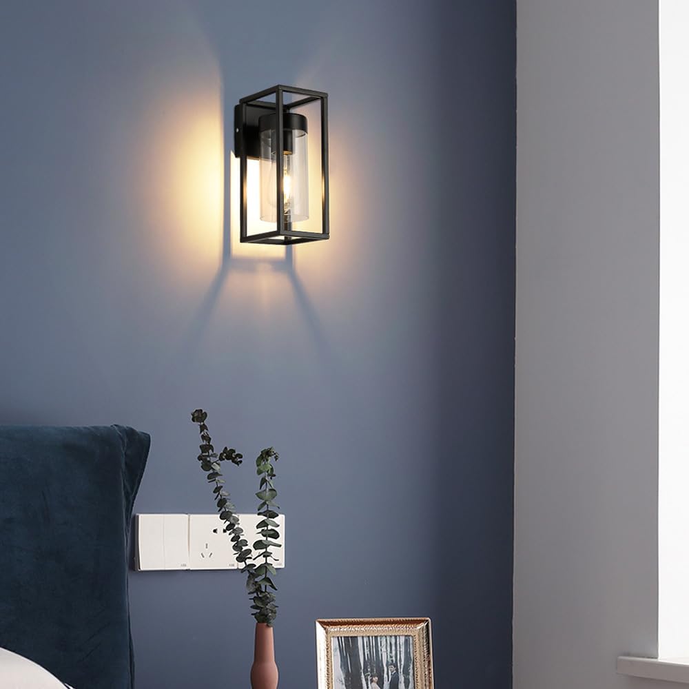 Amerykańska, rustykalna, retro, przemysłowa, wiatrowa lampa ścienna LED do sypialni, nordycka, restauracyjna, korytarzowa, z kutego żelaza, szklana lampa ścienna, odpowiednia do baru, schodów, hotelu