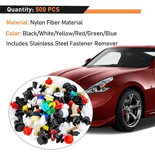 image for GOOACC 501PCS Universal Car Clips Mixed Auto Bumper Fender Trim Door P