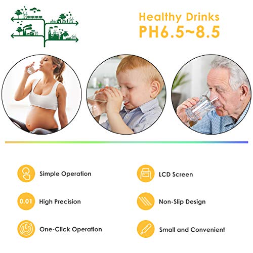Digital PH Meter, 0.01 PH High Accuracy Water Quality Tester with 0-14 PH Measurement Range, PH Meter for Drinking Water/Soil/Pool/Laboratory/Hydroponics withTDS - Thumbnail 5