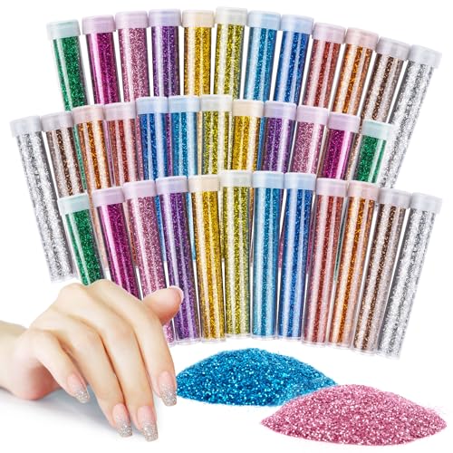 MAQIHAN 36 PCS Ultra Fine Glitter for Crafts -...
