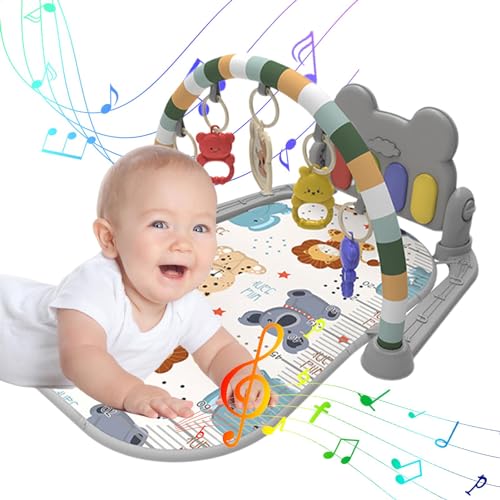 ベビープレイジムマット、ベビー用アクティビティプレイマット フロアプレイジム、ミュージカルベビープレイマット、ベビー感覚マットジム、インタラクティブプレイマット、女の子と男の子用ベビープレイマット フロアジム