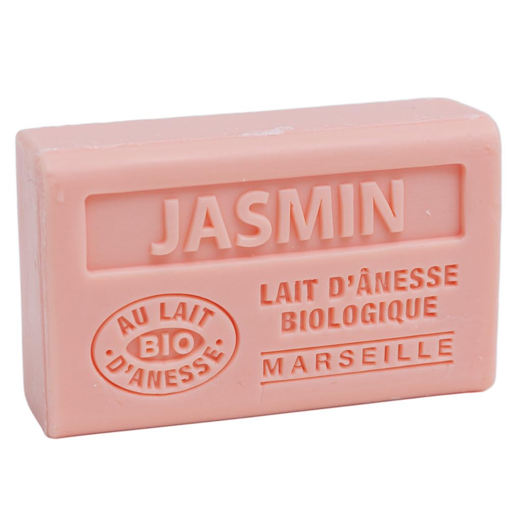 Label Provence Savon de Marseille - French Soap Made With Fresh Organic Donkey Milk - Jasmine Fragrance -