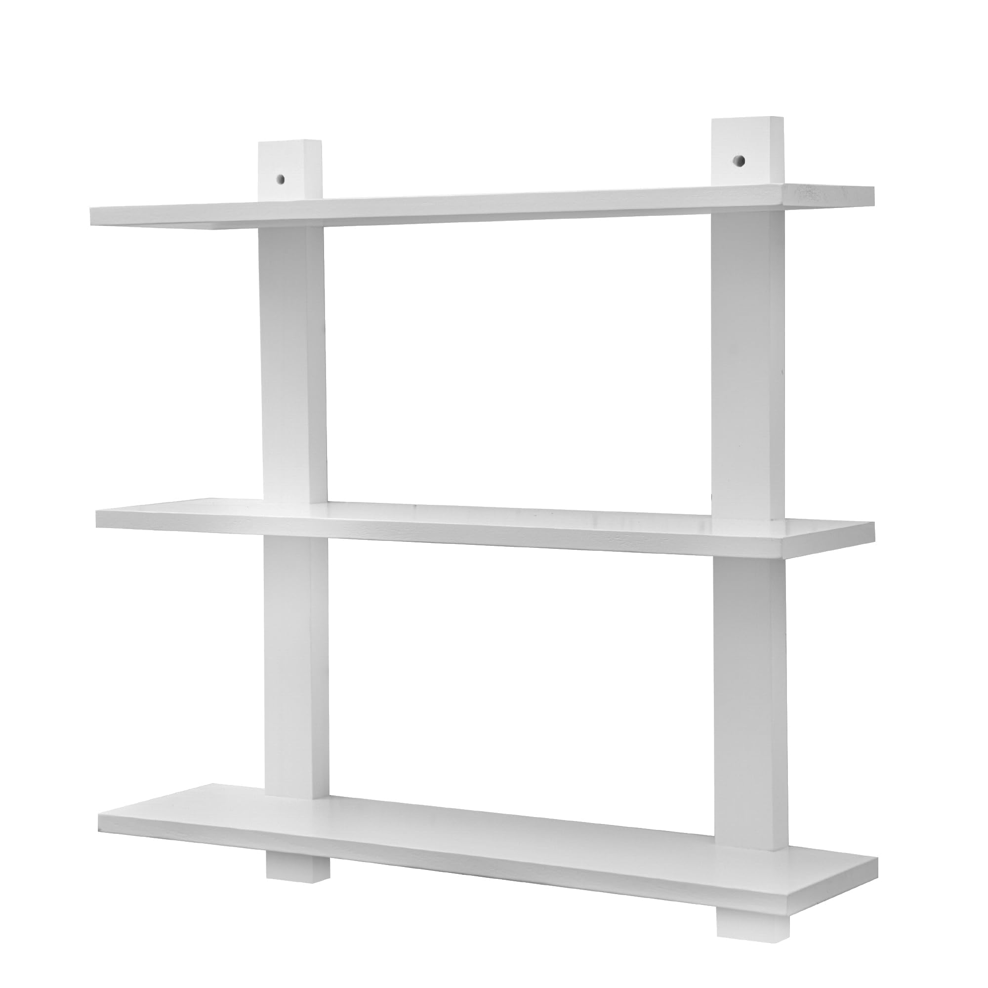 FURAOMEILI 3 Tier Floating Shelves,Long Wall Shelf,Over The Toilet Shelves Bathroom Hanging Display Storage Rustic for Living Room Bedroom Kitchen Office Coffee Bar Decor Decorative,60cm(White)
