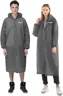 2 pack of Rain Ponchos, Portable Adults Waterproof Ponchos , Reusable raincoat with Hoods and Sleeves for Camping, Hiking Travel, Amusement Parks, Festival Mac