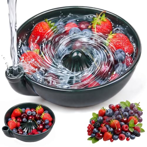 GASADEW Ceramic Berry Washing Bowl for Strawberries Blueberries & Grapes