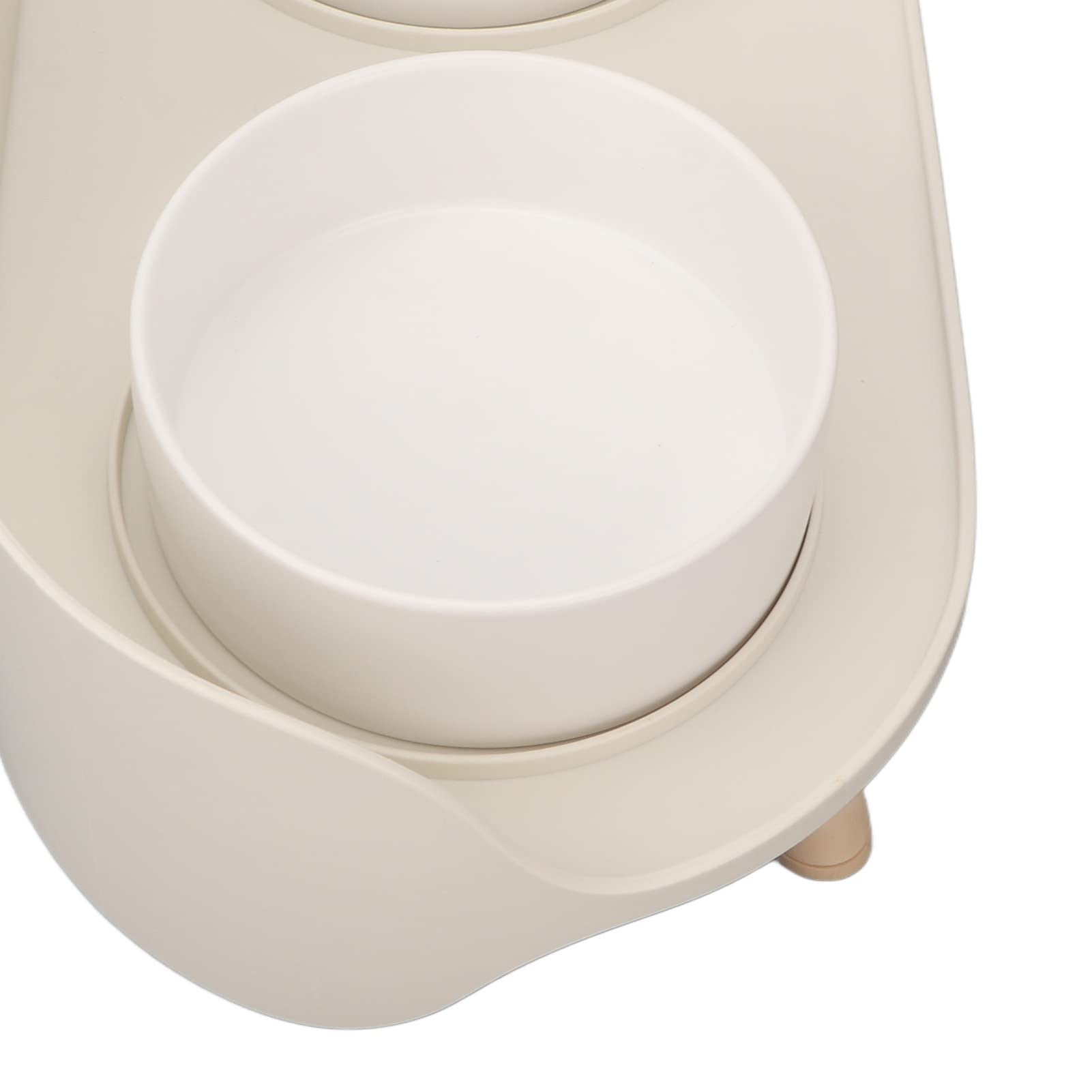 HEEPDD Ciotole per Gatti Domestici, Ciotole Rialzate per Gatti in Ceramica Prevenire la Fuoriuscita Protezione della Colonna Vertebrale Cervicale Doppia Ciotole Rialzate per Acqua Alimentare (Bianco)