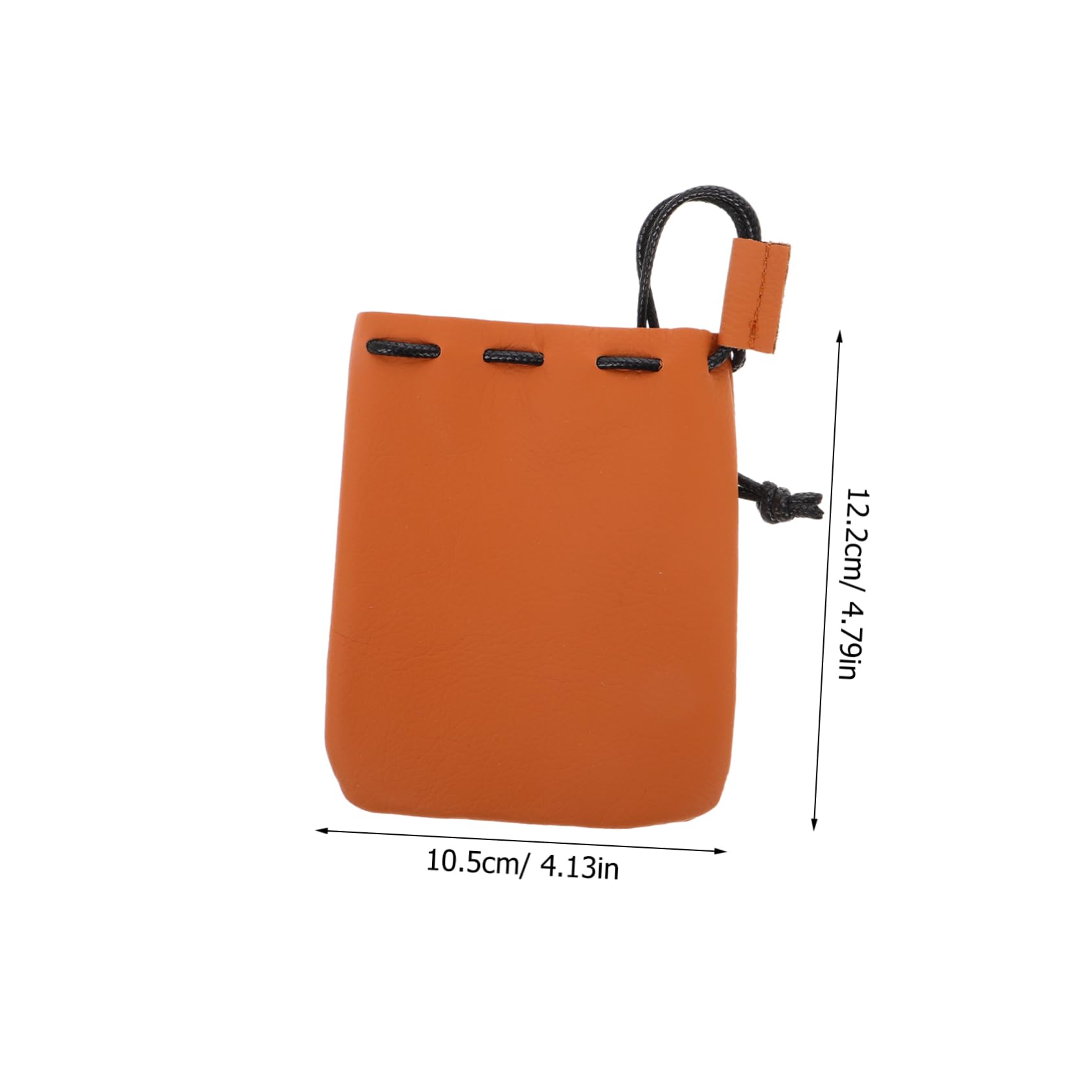 FOMIYES Multipurpose Drawstring Pouch Compact Leather Coin Purse for Men Women Secure Closure for Travel Daily Use Durable Portable Wallet Brown