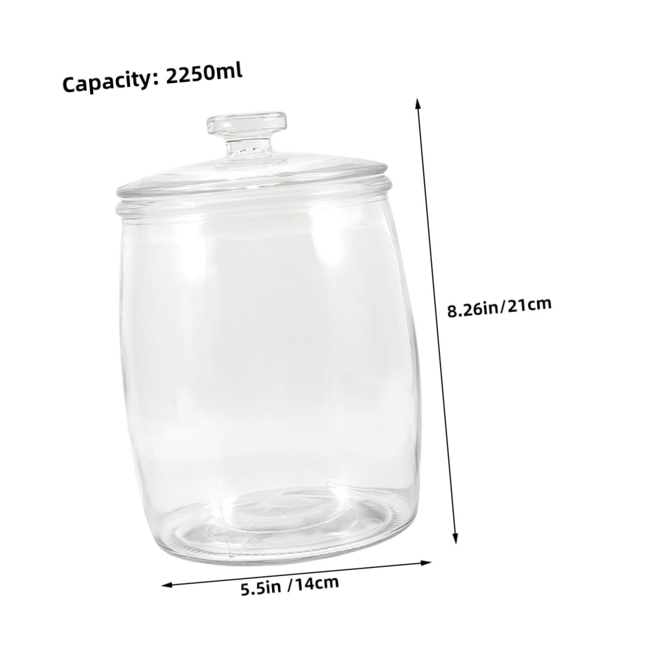 TOYANDONA Pot à Biscuits et Bocal à Cornichons Transparent Bocal de Conservation Hermétique avec Couvercle Récipient Pratique pour Cuisine