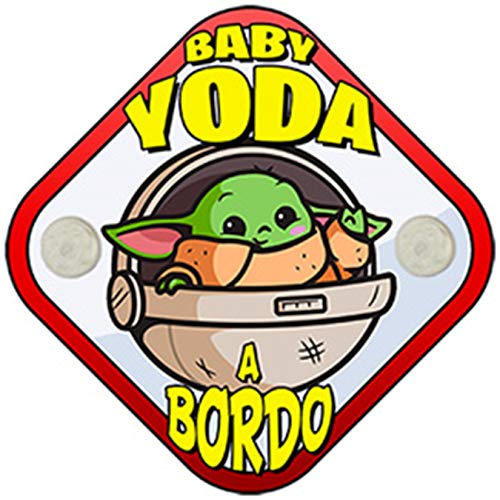 Placa bebé a bordo parodia baby Yoda a bordo