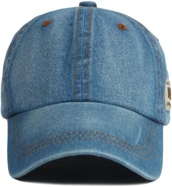 Miniatura 3 de Sombrero de mezclilla envejecido vintage, mezclilla lavada a ácido claro, clip ajustable para ajuste universal