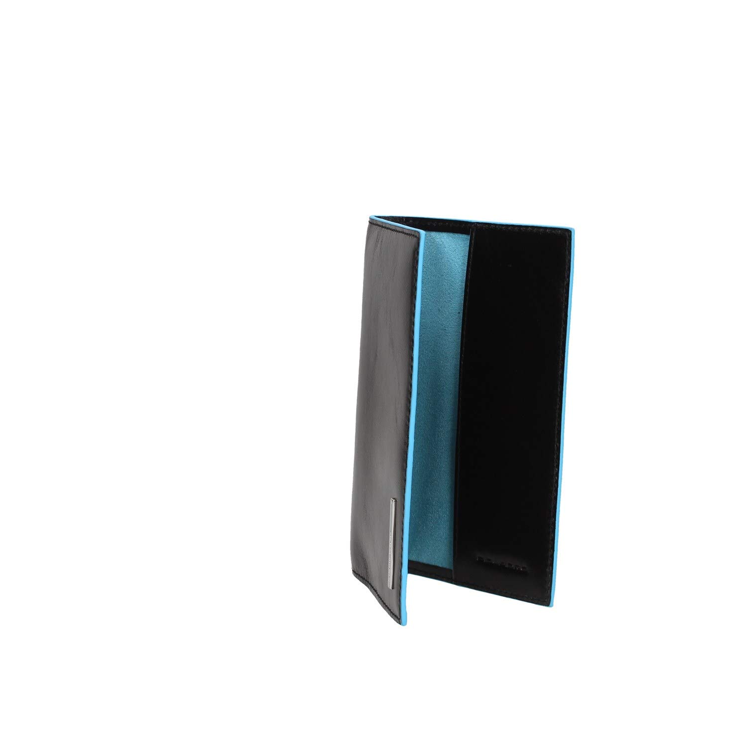 PIQUADRO - Porta Passaporto 9 cm Blue Square in Pelle - Unisex - Nero | Formato viaggio, Elegante e Professionale, Compatto, Trasferte