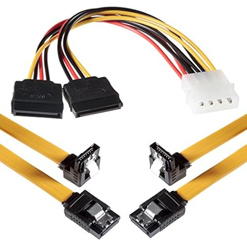 POPPSTAR - 2x Cable de datos flexible de 0,5m Sata 3 HDD SDD, enchufe rectos con ángulo de 90 grados Cover