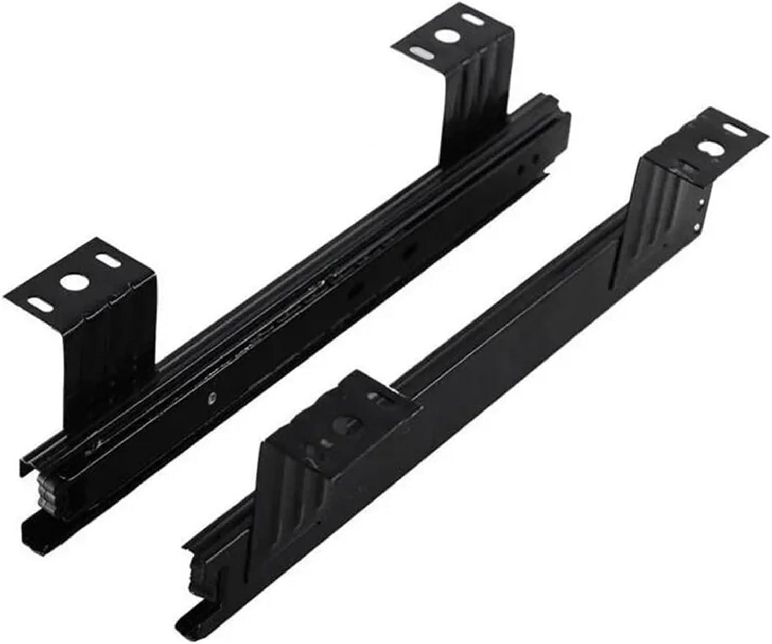 Esese One Color Drawer Slides Rails Track Guide Glides Runners,2Pcs 10-12" Three-Section Cabinet Computer Keyboard Buffer Slide Bracket 25/30Cm Rail Sliding Pulley Support(12 Inch)