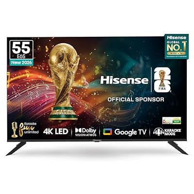 Hisense 139 cm (55 inches) E6S Series 4K Ultra HD Smart LED Google TV 55E6S