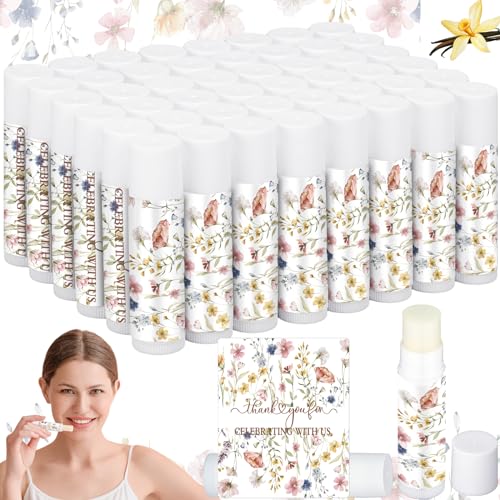 50 Pcs Wildflower Wedding Bridal Shower Gifts Bulk Floral Lip