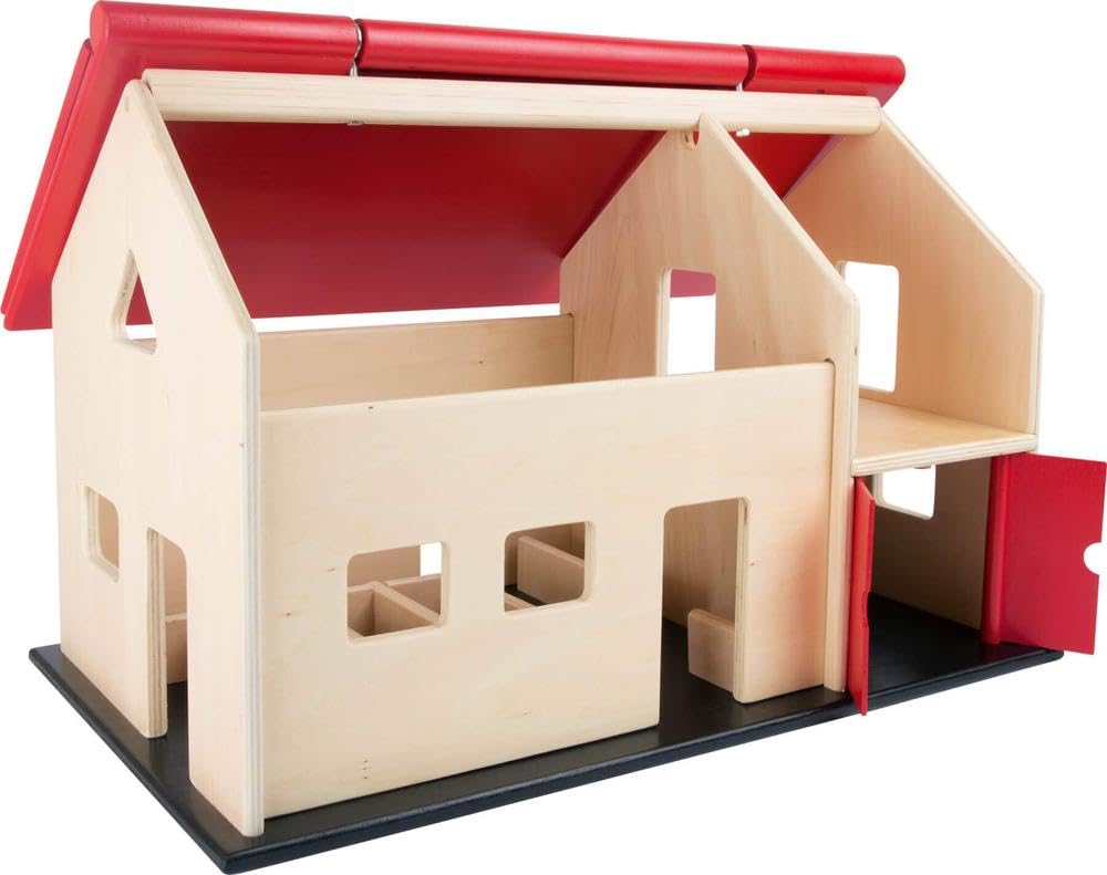 small foot Großer Bauernhof, aus Holz, mit aufklappbarem Dach und Schwingtoren, ab 3 Jahren, 8502