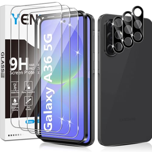 Yenwen Schutzfolie für Samsung Galaxy A36 5G für Panzerglas, 3 Stück Displayschutz mit 3 Stück Kameraschutz für Samsung A 36, 9H Härte Schutzglas Handy Folie HD Klar Panzer Schutz Glas Yenwen Schutzfolie für Samsung Galaxy A36 5G für Panzerglas, 3 Stück Displayschutz mit 3 Stück Kameraschutz für Samsung A 36, 9H Härte Schutzglas Handy Folie HD Klar Panzer Schutz Glas