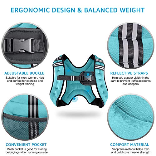 Image of Henkelion Weighted Vest Weight Vest for Men Women Kids Weights Included, Body Weight Vests Adjustable for Running, Training Workout, Jogging, Walking