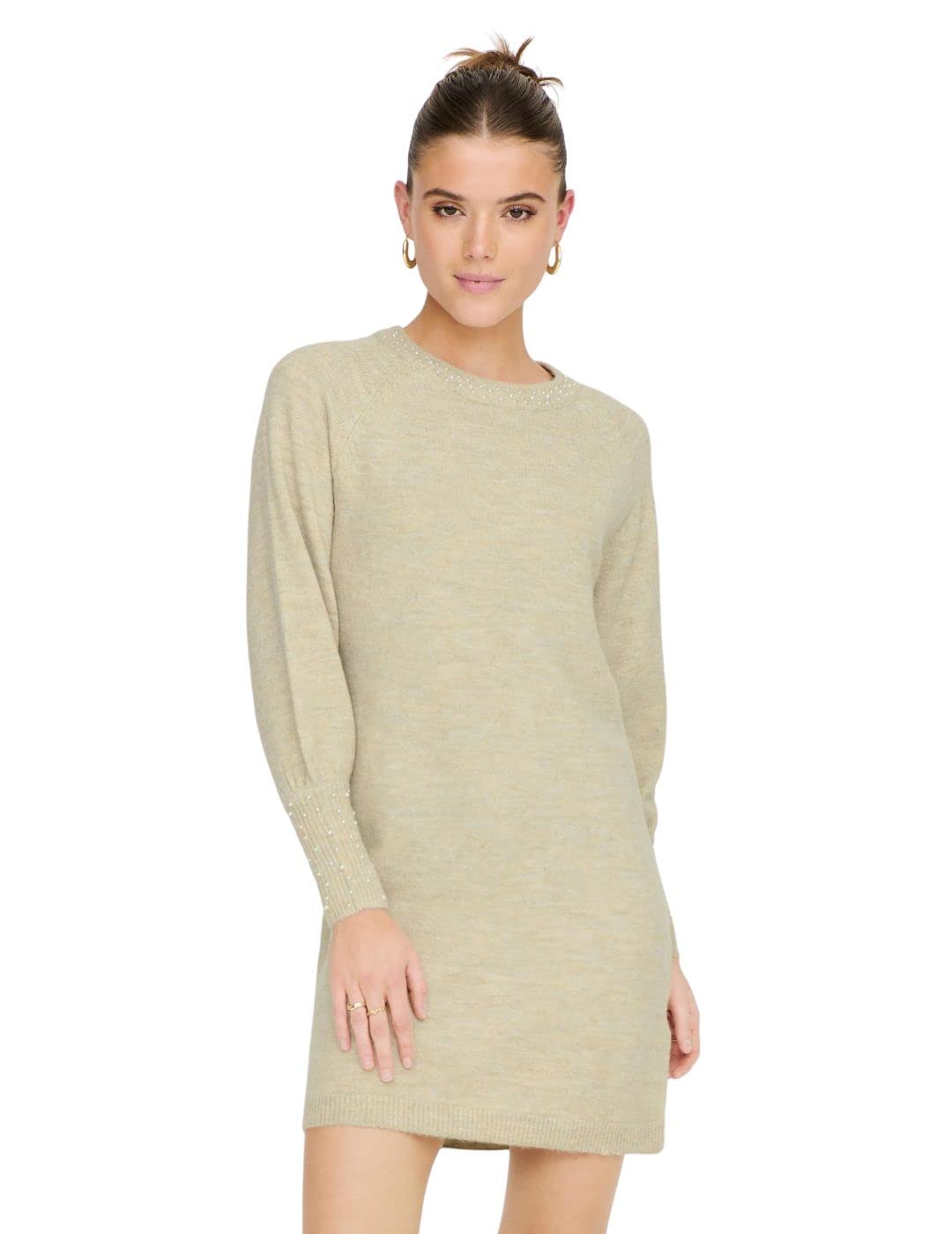 OnlyWomen's Onlalexis L/S Bead Dress Knt Dress