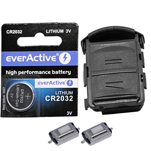 Repair reparatieset behuizing radiosleutel afstandsbediening autosleutel behuizing 2X microknop 1x CR2032 batterij compatibel met Opel Corsa C 00-06 Meriva A 03-10 Tigra B 04-09 Combo C 01-11 - Afbeelding 3