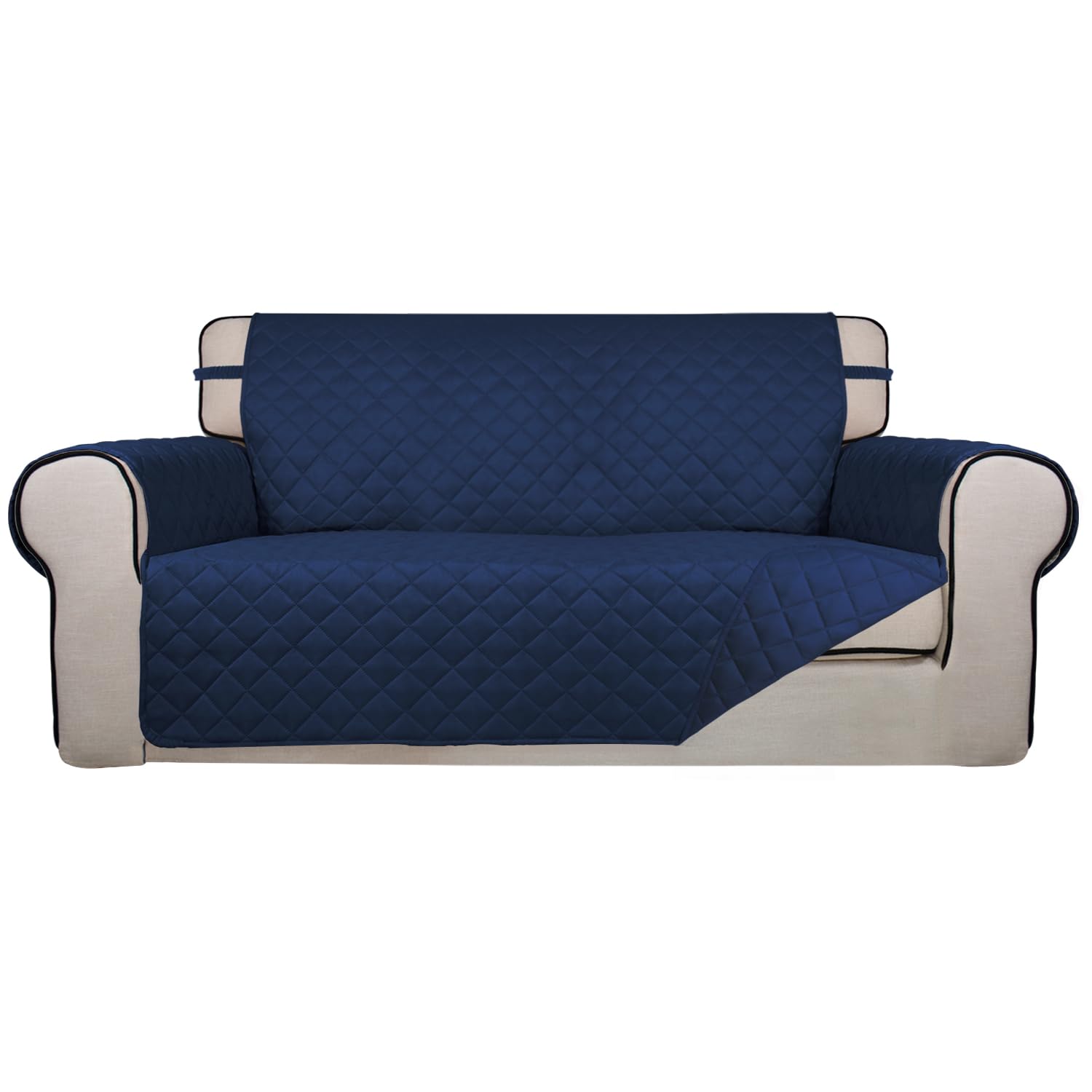 PureFit Reversible Quilted Sofa Cover, Water Resistant Slipcover Furniture Protector, Washable Couch Cover with Non Slip and Elastic Straps for Kids,