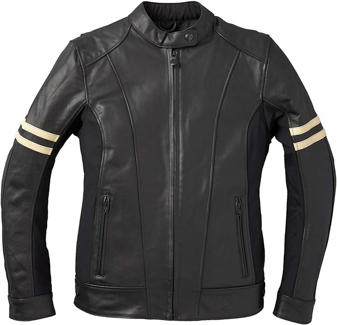 Indian Motorcycle Women's Blake Leather Riding Jacket with Removable Liner, Black - L