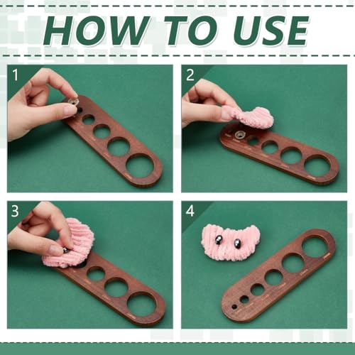 PH PandaHall Auxiliary Tool for Attaching Safety Eyes Wood Safety Eyes Insertion Tool Eyeball Gauge Board Amigurumi Craft Eyes Tool Crochet Tools for DIY Craft Stuffed Animal Eyes 6/10/15/20/25/30mm - Image 4