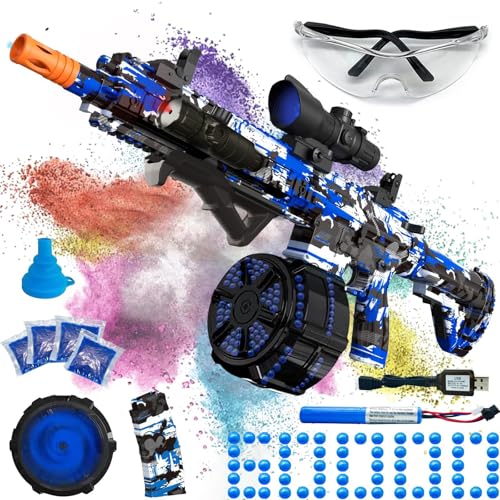 Electric Gel Ball Blaster, High Speed Automatic Splatter Ball Blaster with 60000+ and Goggles, Rechargeable Splatter Ball Toys for Outdoor Activities...
