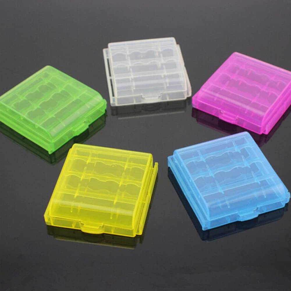 WYAN 8 pezziScatola di protezione della batteria,scatola per batteria in plastica rigida,Custodia per Protezione e Trasporto(5 colori)
