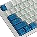 Happy Balls PBT Keycaps Backlit Cherry MX Keycap Set Doubleshot OEM Profile Translucent with Keycap Puller for US Layout 61 87 104 108 MX Switches Mechanical Keyboard (Blue White Combo)