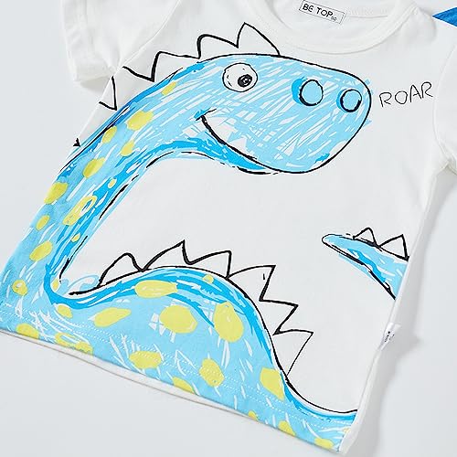 Toddler Kids Cute Dinosaur Print Shirts Tops Summer Short Sleeve Crewneck Tshirt Trendy Causal Loose Tees Shirt3