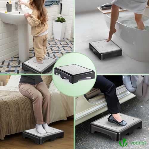 VOUNOT Trittstufe Indoor & Outdoor, rutschfeste und tragbare Fußbank für ältere Menschen, One Step Hocker für Bad, Küche & Türschwellen, Hocker und Aufstiegshilfe