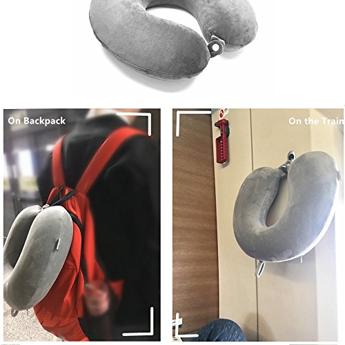 PROMIC Travel Pillow - Memory Foam Neck Roll Extreme Comfort with Plush Velvet Cover - Provides Relief and Support for… - Image 6