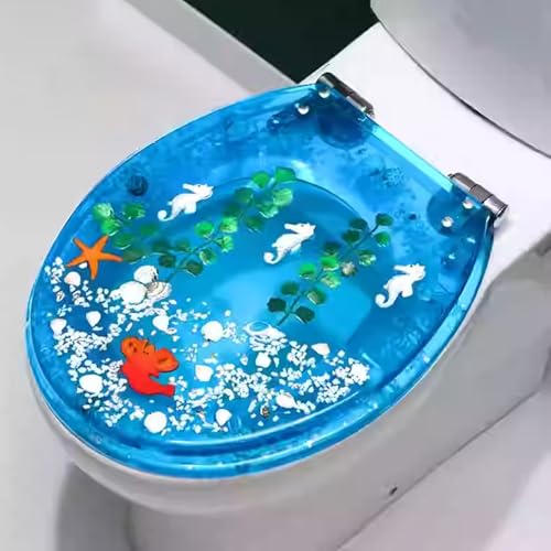 便座ソフトクローズ、 スロークローズクイックリリース樹脂製トイレシート マルチデザインオプション 42x36cm U/V/O型標準トイレ用(Style L)