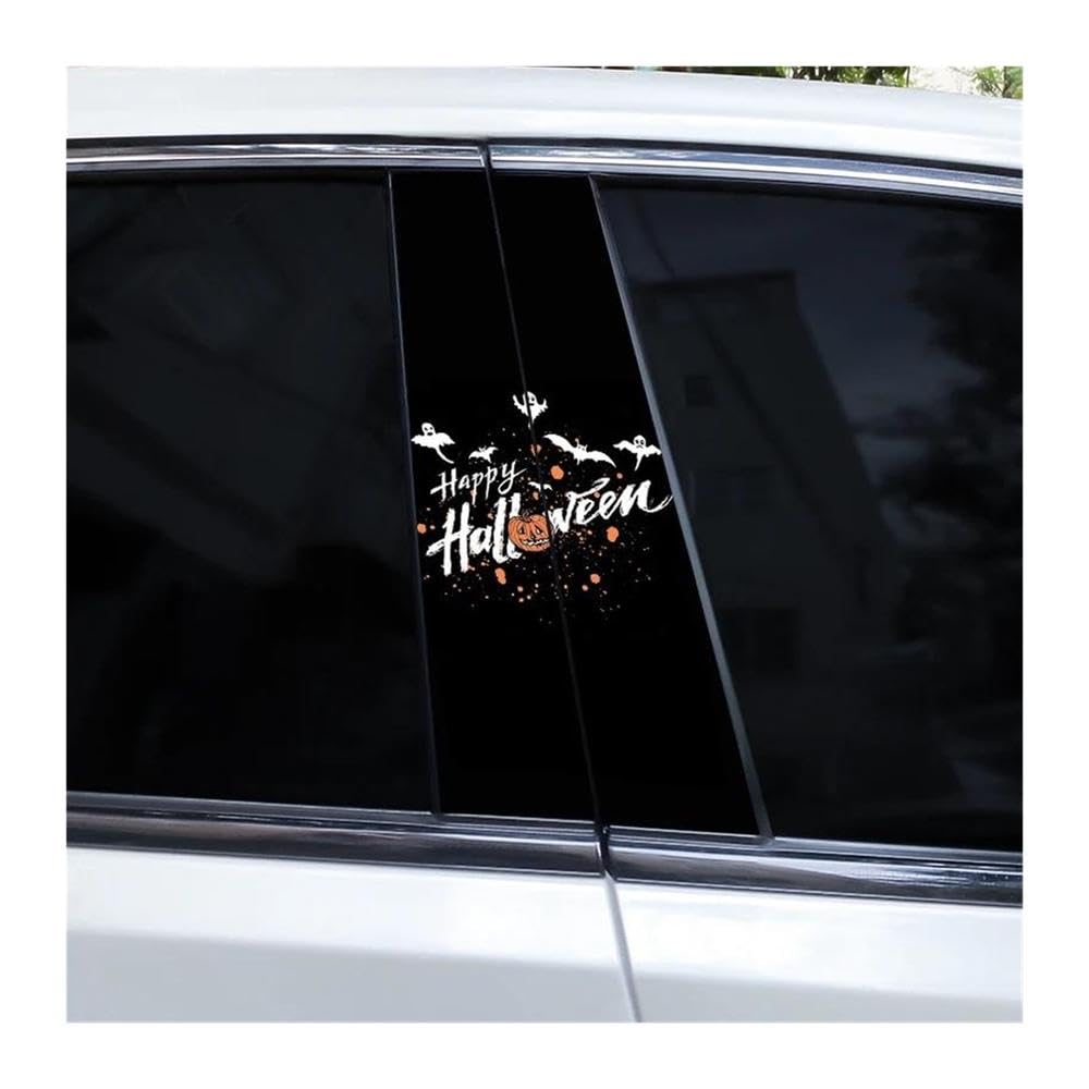 Decorative Items 2pcs Car Center Pillar Sticker Halloween Rhyme Auto B-Pillar Waterproof Protective Film